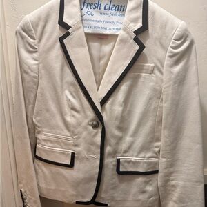 Banana Republic Cream Blazer with Black Trim